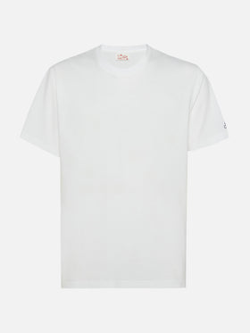 Weißes Baumwolljersey-T-Shirt Dover mit St. Barth-Stickerei