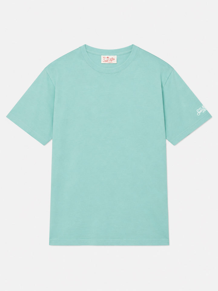 T-shirt Dover en jersey de coton vert sauge avec broderie St. Barth 