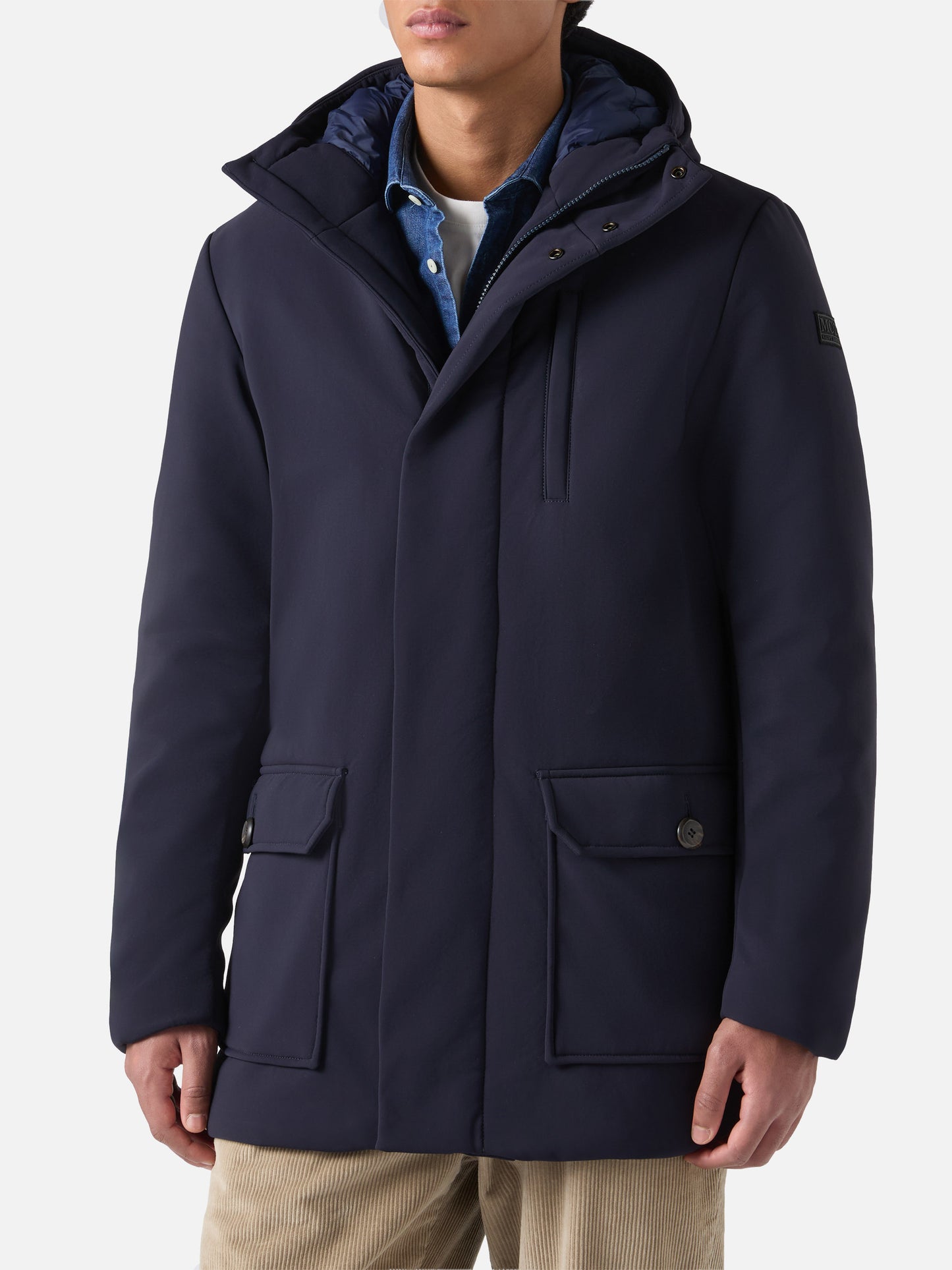 Duke-blauer, marineblauer Kapuzenmantel