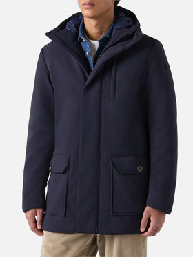 Duke-blauer, marineblauer Kapuzenmantel