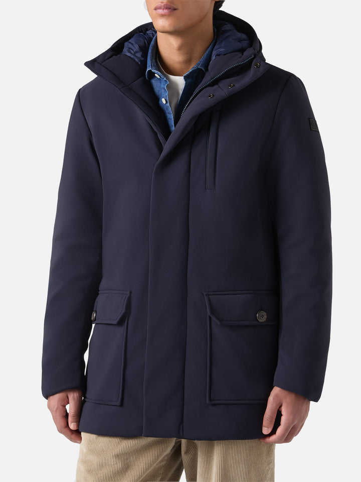 Duke-blauer, marineblauer Kapuzenmantel