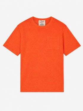 Orange Ecstasea linen T-shirt with pocket