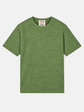 Camiseta Ecstasea de lino verde militar 