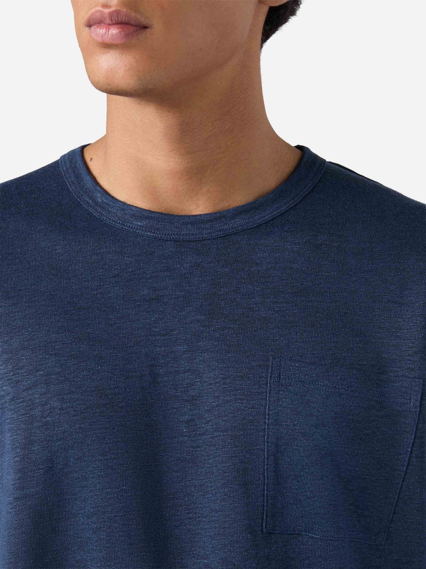 T-shirt Ecstasea in lino blu navy tinta unita