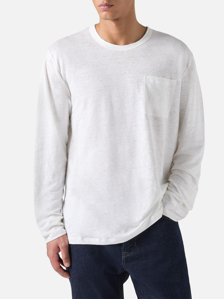 T-shirt Ecstasea in lino bianco tinta unita