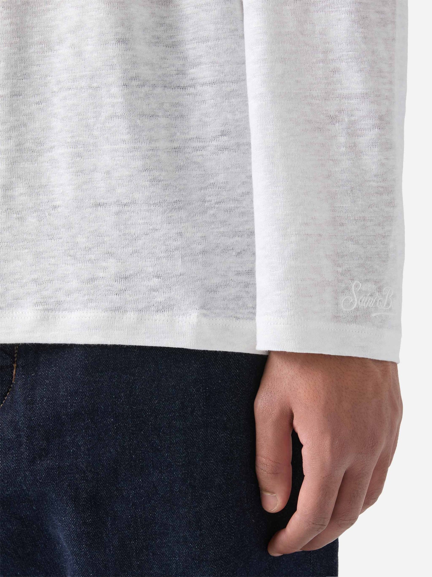 T-shirt Ecstasea in lino bianco tinta unita