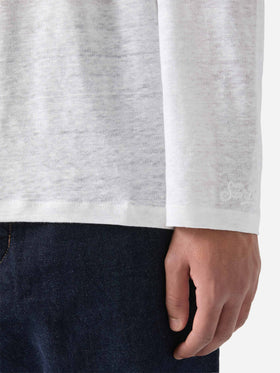 T-shirt Ecstasea in lino bianco tinta unita
