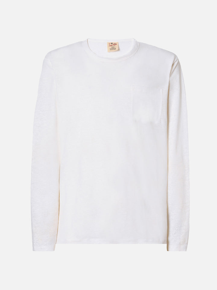T-shirt Ecstasea in lino bianco tinta unita