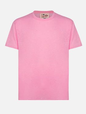 Bubble pink linen jersey t-shirt Ecstasea - MC2 Saint Barth