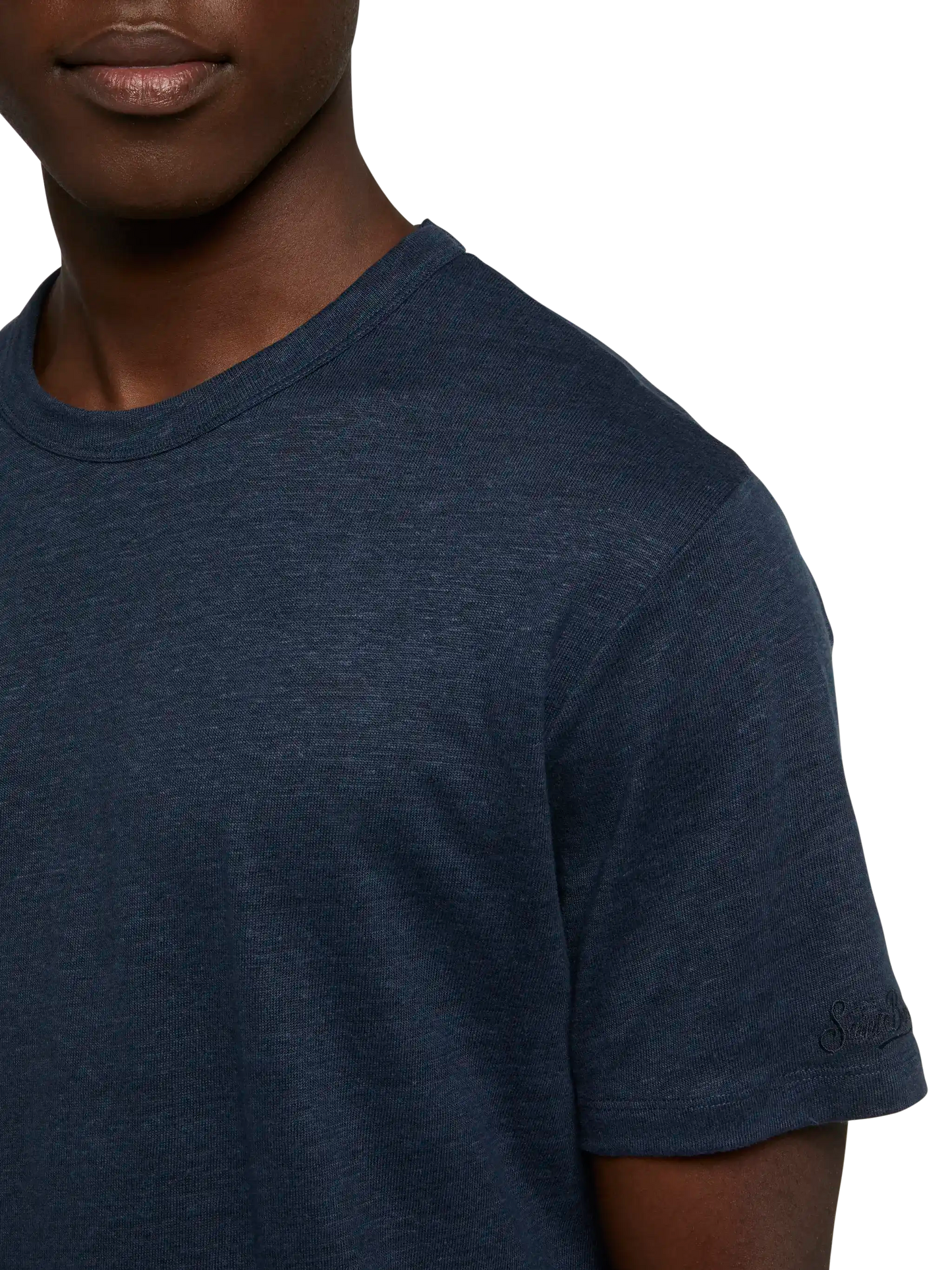 Navy blue linen jersey t-shirt Ecstasea - MC2 Saint Barth