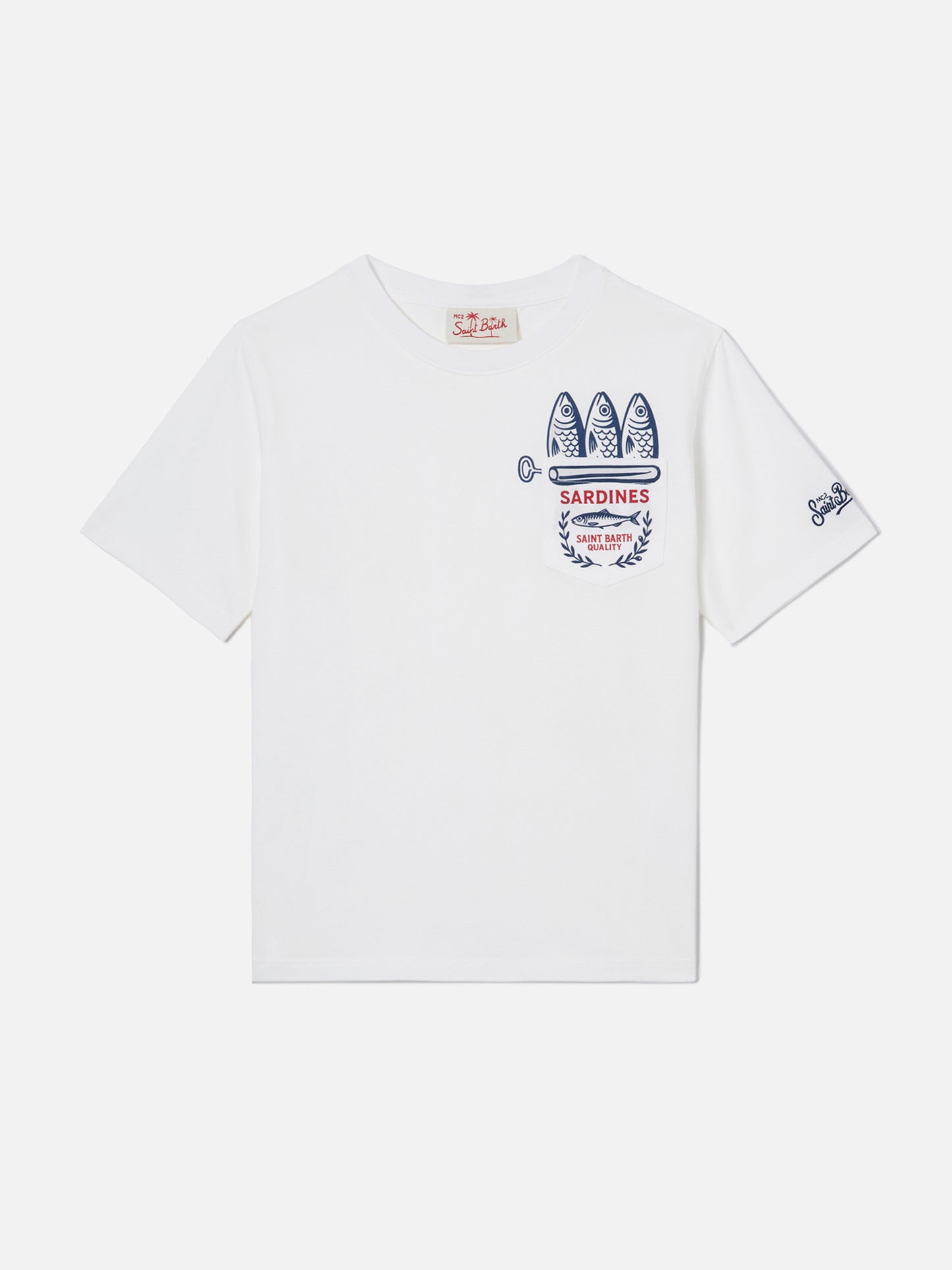 T-shirt Eddy avec poche poitrine et illustration Sardines 