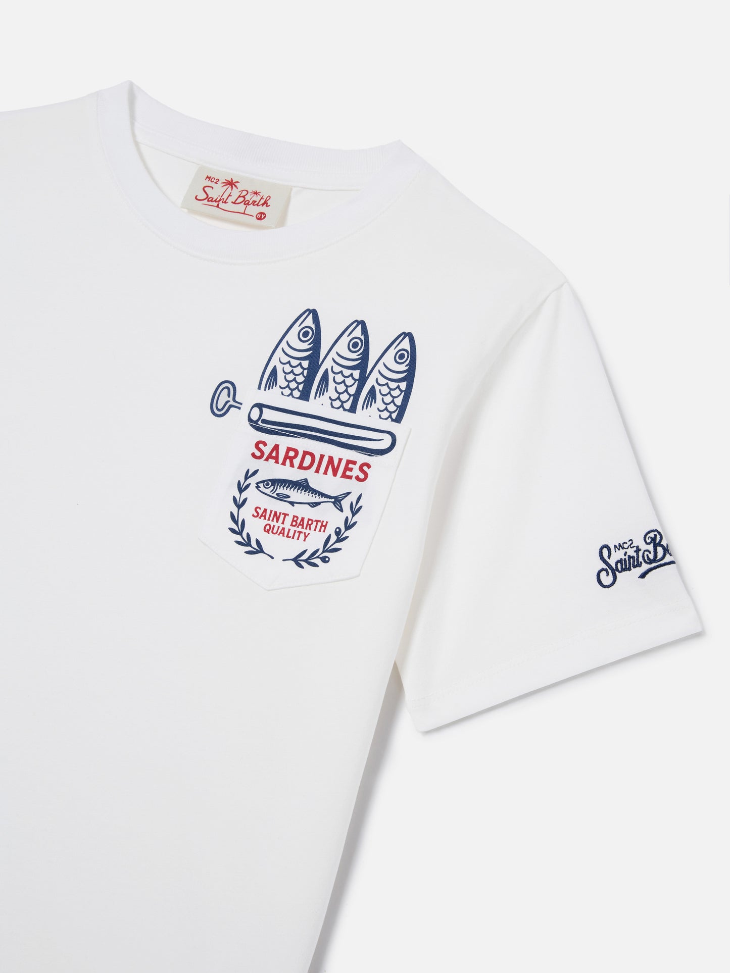 T-shirt Eddy avec poche poitrine et illustration Sardines 