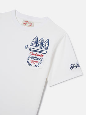 T-shirt Eddy avec poche poitrine et illustration Sardines 