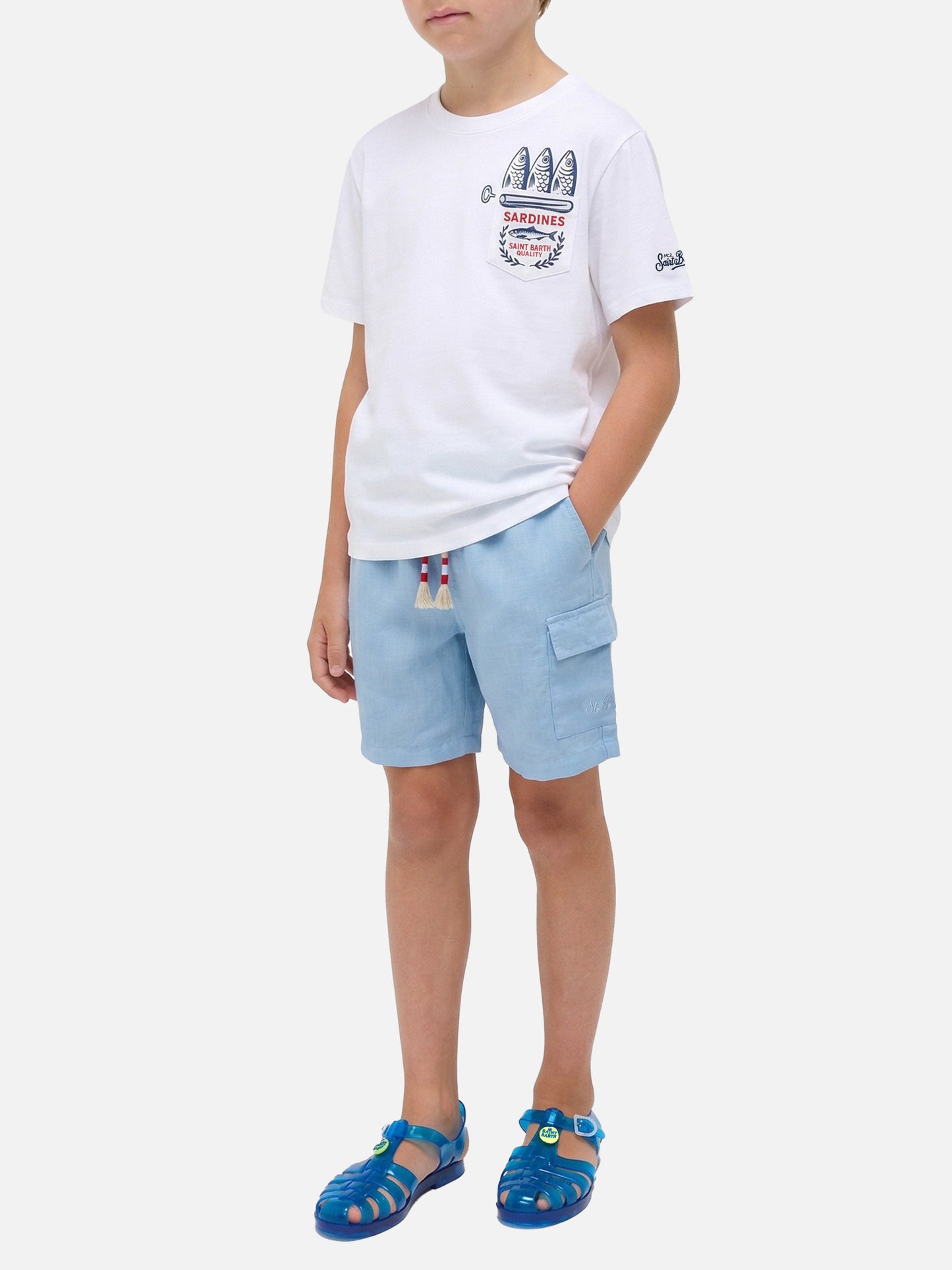 T-shirt Eddy avec poche poitrine et illustration Sardines 