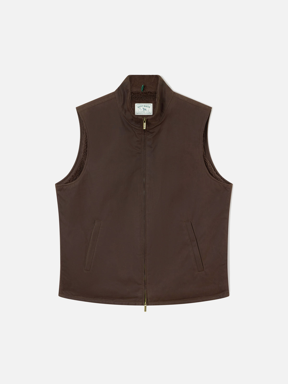 Gilet Brown Edgar ciré avec doublure teddy 
