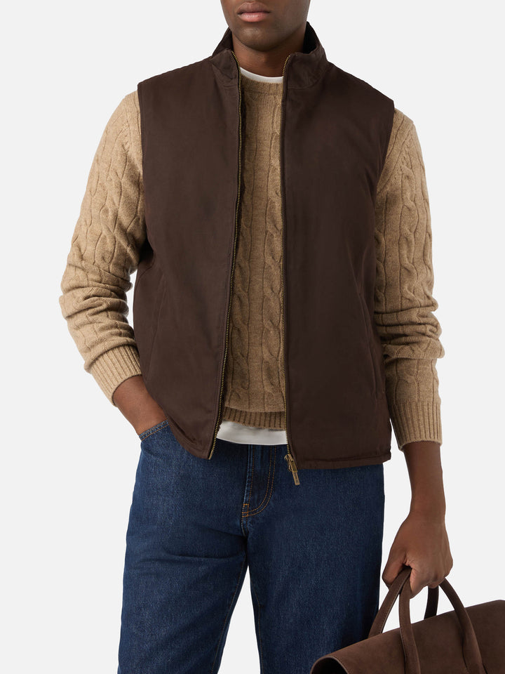 Gilet Brown Edgar ciré avec doublure teddy 