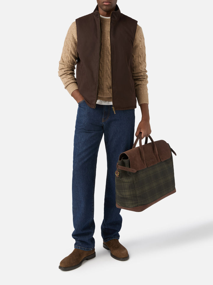 Gilet Brown Edgar ciré avec doublure teddy 