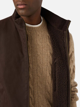 Gilet Brown Edgar ciré avec doublure teddy 