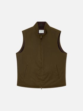 Gilet Edgar verde cerato con fodera in teddy