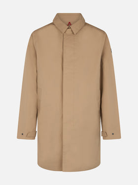 Beige stretch fabric trench Elbert with welt - MC2 Saint Barth