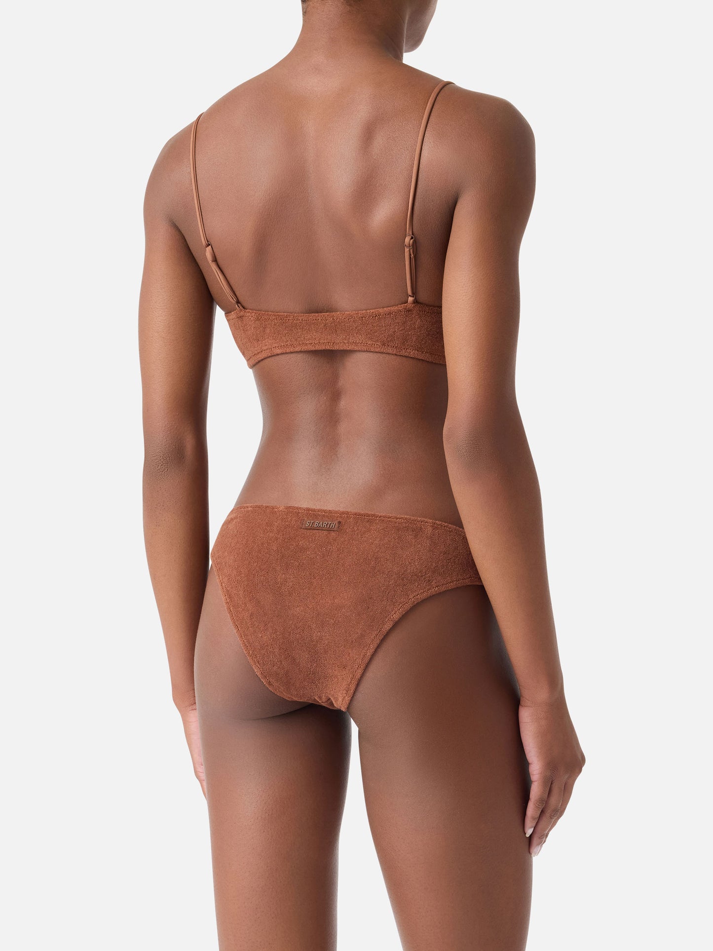 Braune Elise Bikinihose aus Frottee 