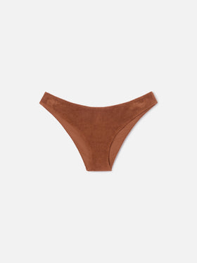 Braune Elise Bikinihose aus Frottee 