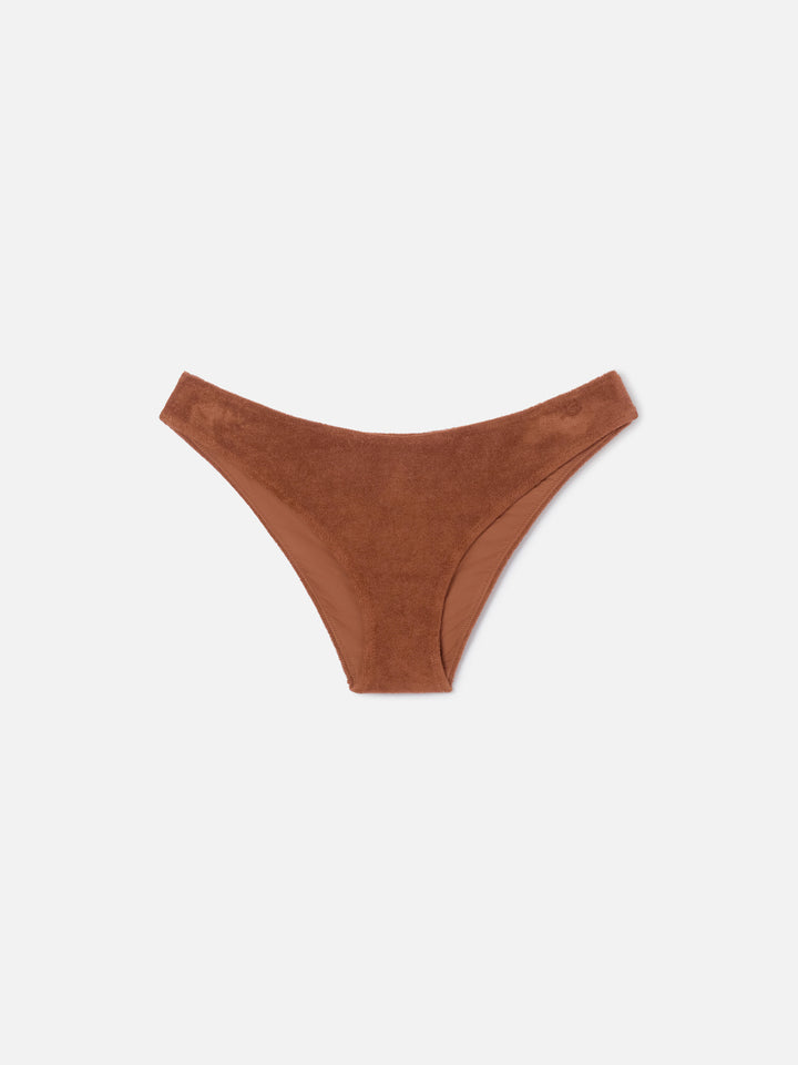 Braune Elise Bikinihose aus Frottee 