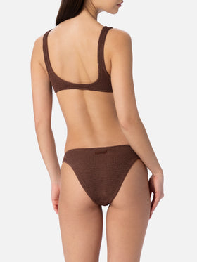 Brown crinkle bralette bikini Naima Elise - MC2 Saint Barth