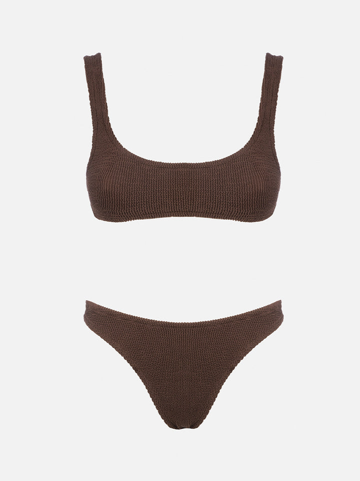 Bikini bralette marrón efecto arrugado Naima Elise 
