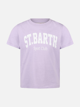 Girl cotton jersey crewneck t-shirt Elly with St. Barth print - MC2 Saint Barth