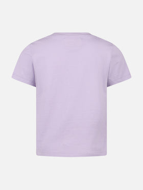 Girl cotton jersey crewneck t-shirt Elly with St. Barth print - MC2 Saint Barth