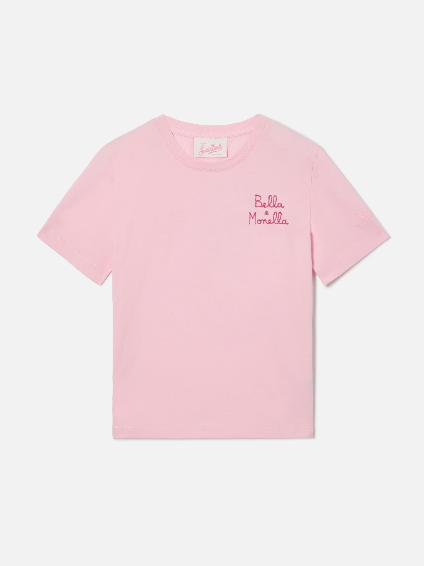 T-shirt Elly en coton rose avec broderie Bella Monella 