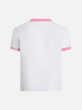 T-shirt girocollo da bambina in jersey di cotone Elly con stampa Barbie Saint Barth | EDIZIONE SPECIALE BARBIER