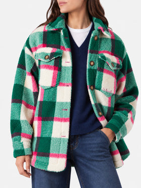 Sobrecamisa chaqueta Elys de sherpa con motivo tartán 