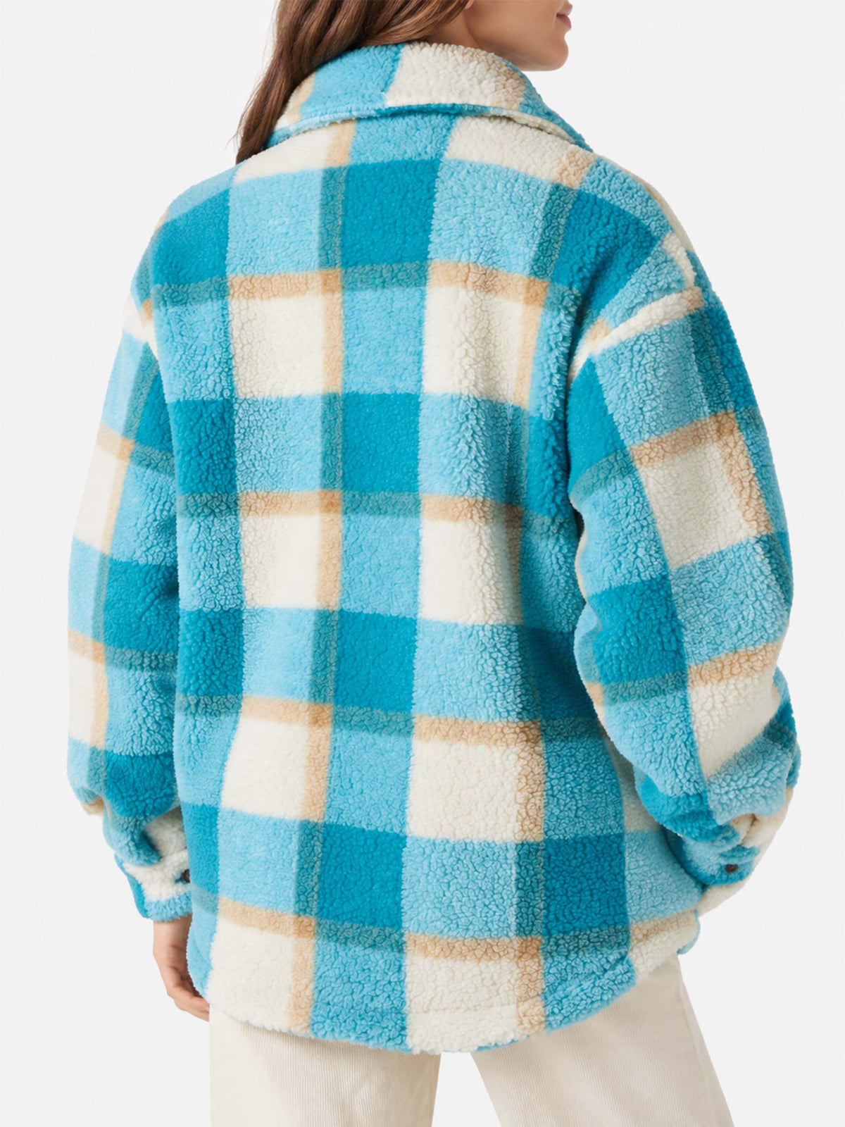 Elys Overshirt aus Tartan-Sherpa 