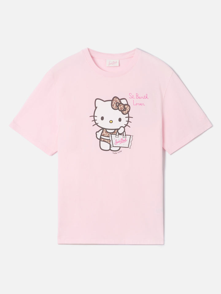 Camiseta Emilie rosa con estampado Hello Kitty y bordado St. Barth Lover | Edición especial 