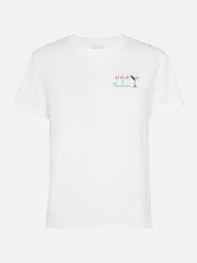 Emilie cotton t-shirt with Bikini & Martini embroidery - MC2 Saint Barth