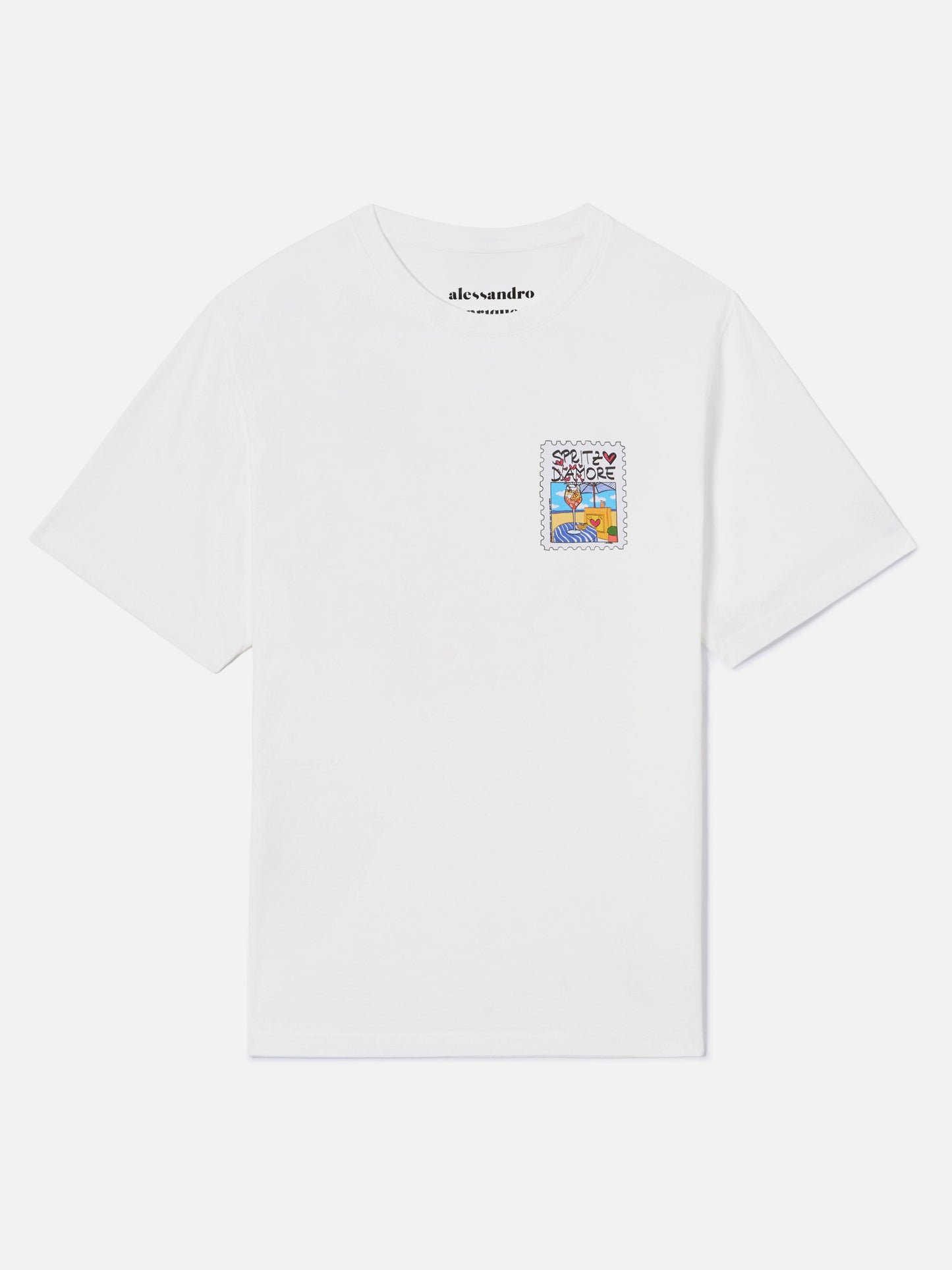 White Emilie T-shirt with Spritzo d’Amore print
