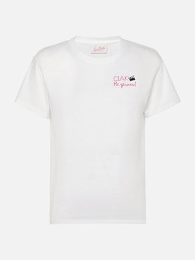 T-shirt en coton Emilie avec broderie Ciak mi girano 