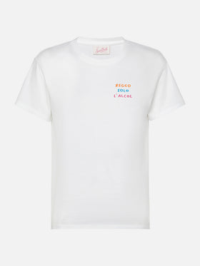 Camiseta de algodón Emilie con bordado Reggo solo alcool 