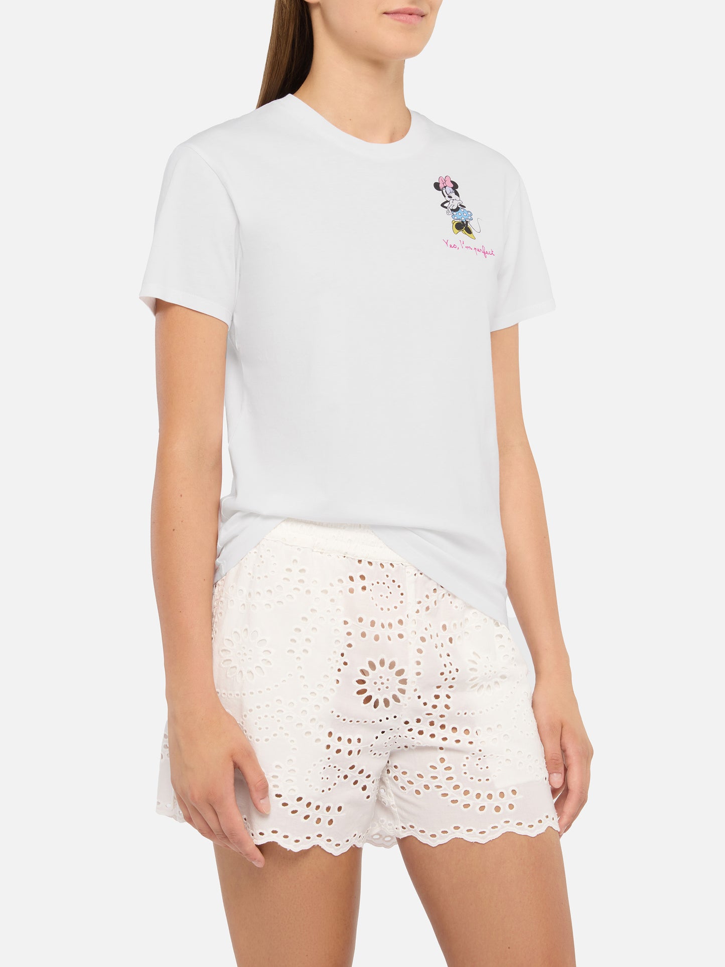 Emilie Baumwoll-T-Shirt mit Minnie Yes, I'm perfect-Stickerei | DISNEY© SPECIAL EDITION 