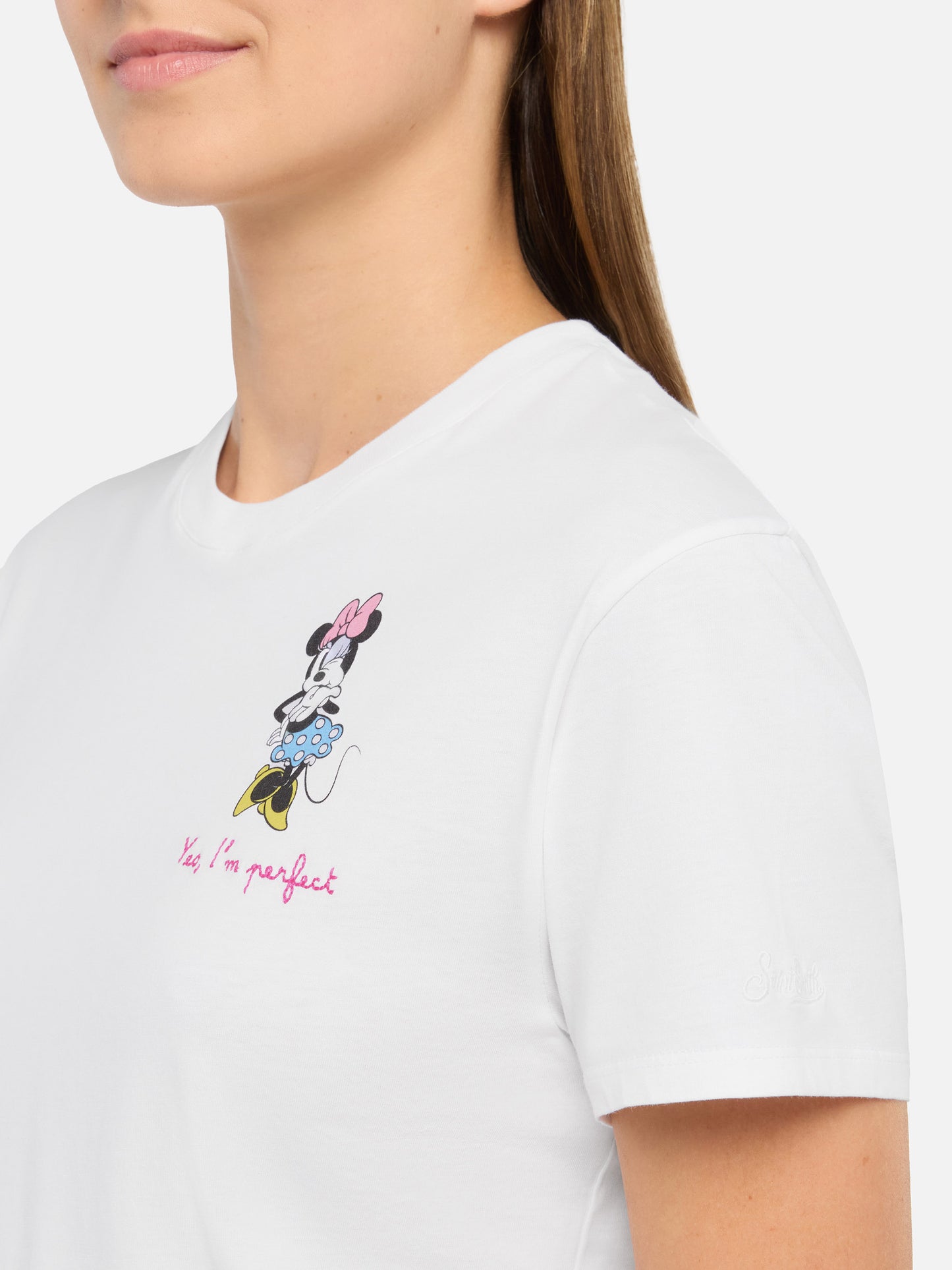 Emilie Baumwoll-T-Shirt mit Minnie Yes, I'm perfect-Stickerei | DISNEY© SPECIAL EDITION 