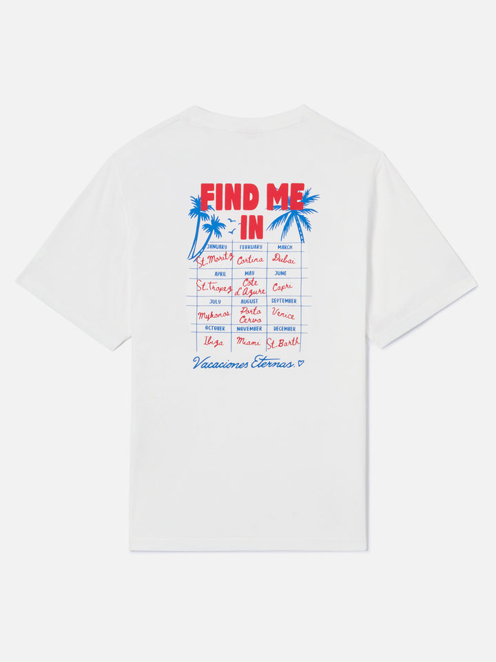Camiseta Emilie blanca con estampado Find Me in Vacation 