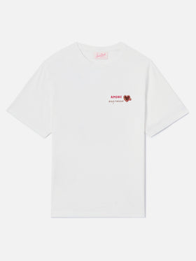T-shirt Emilie bianca con ricamo Amore Espresso