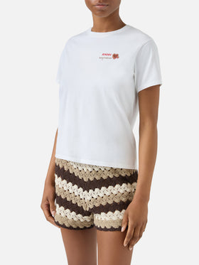 T-shirt Emilie bianca con ricamo Amore Espresso