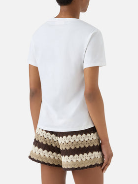 T-shirt Emilie bianca con ricamo Amore Espresso