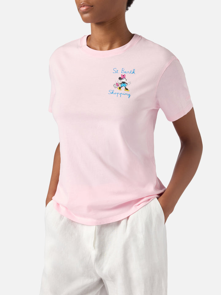 White Emilie T-shirt with Minnie print and Mi fai impazzire embroidery | Special edition