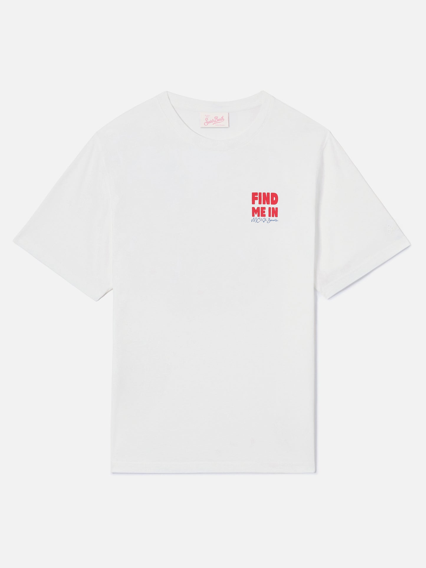Weißes Emilie T-Shirt mit Find Me in Vacation-Print 