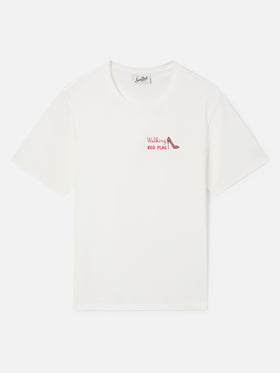 Camiseta Off white Emilie con bordado Walking Red Flag 