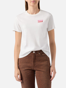 Emilie T-Shirt aus Bio-Baumwolle in Weiß mit Fatemi-Santa-Stickerei